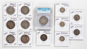 Barber Half Dollars & Dimes, Liberty Head Nickels & Seated Half Dollar & Quarter
