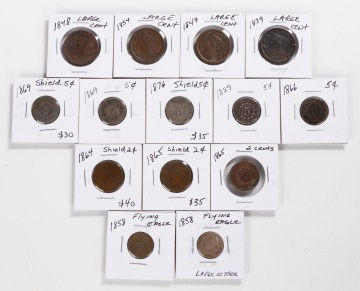 Braided Hair Liberty Head Large Cents, Shield Nickels, Two-Cent Shields, & Flying Eagles