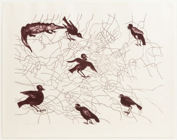 Francisco Toledo (Mexican, 1940-2019) Birds and Crocodile