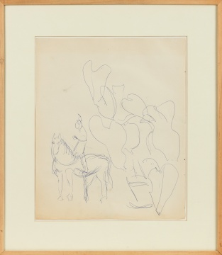 Gandy Brodie (American, 1924-1975) "Horse / Rider / Potted Plant"