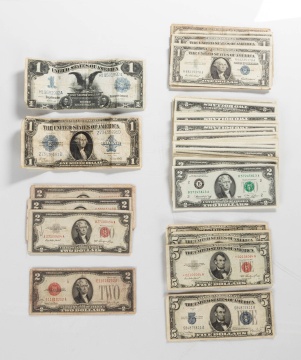 U.S. Silver Certificate & Paper Currency Notes, $1, $2, $5