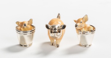 Saturno Sterling & Enamel Pigs