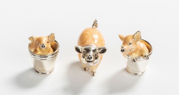 Saturno Sterling & Enamel Pigs