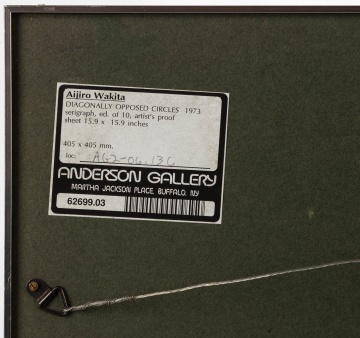 Aijiro Wakita (Japanese, 1942-2006) "Diagonally Opposed Circles"