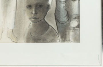 Walter A. Prochownik (American, 1923-2000) People Under American Flag