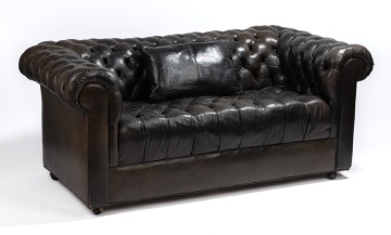 Tufted Leather Sofa / Love Seat