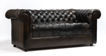 Tufted Leather Sofa / Love Seat