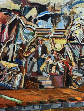 Robert Barnes (American, b. 1934) "The Presentation of the Great Masterpiece"