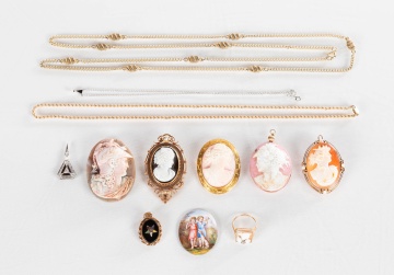 Ladies' Cameo Brooches / Pendants, Necklaces, & Rings