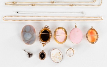 Ladies' Cameo Brooches / Pendants, Necklaces, & Rings