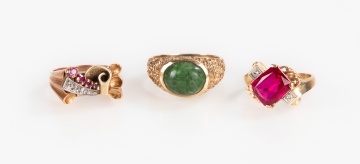 Three Ladies 14K Gold & Gemstone Rings