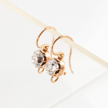 Old Mine Cut Diamond Earrings, 2.3 Carat Total