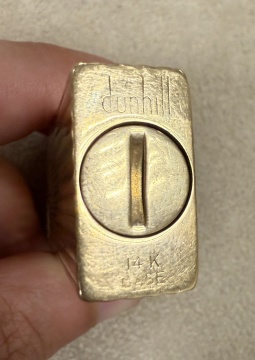Dunhill & Clark 14K Gold Lighters & 14K Gold Snuff Box