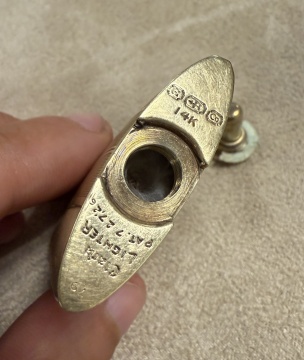 Dunhill & Clark 14K Gold Lighters & 14K Gold Snuff Box