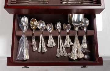 Tiffany & Co. English Kings Extensive Sterling Silver Flatware Set