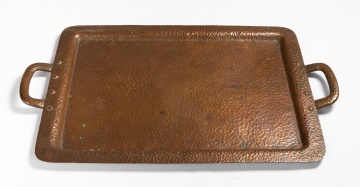 Two Hammered Copper Trays