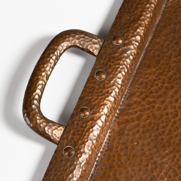 Two Hammered Copper Trays