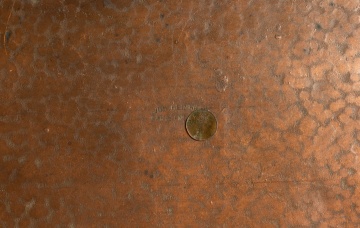 Two Hammered Copper Trays