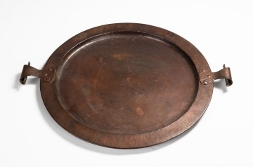 Two Hammered Copper Trays