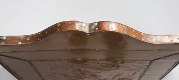 Stylized Copper Repousse Fireplace Screen with Sea Creatures