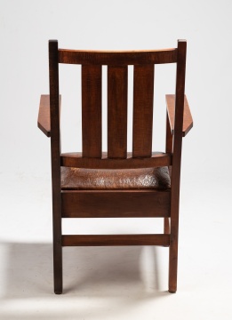 Arts & Crafts Gustav Stickley Curly Maple Armchair