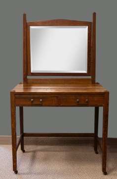 Arts & Crafts Vanity Desk & Mirror