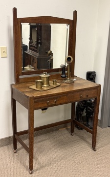 Arts & Crafts Vanity Desk & Mirror
