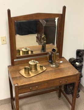 Arts & Crafts Vanity Desk & Mirror