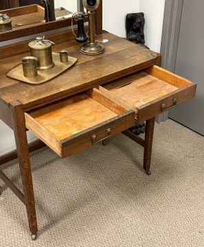 Arts & Crafts Vanity Desk & Mirror