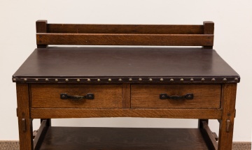 Gustav Stickley Leather Top Writing Desk