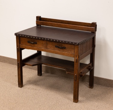 Gustav Stickley Leather Top Writing Desk