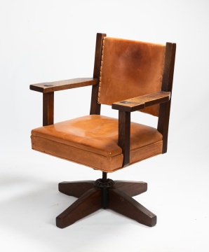 Gustav Stickley Office Swivel Armchair