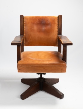 Gustav Stickley Office Swivel Armchair