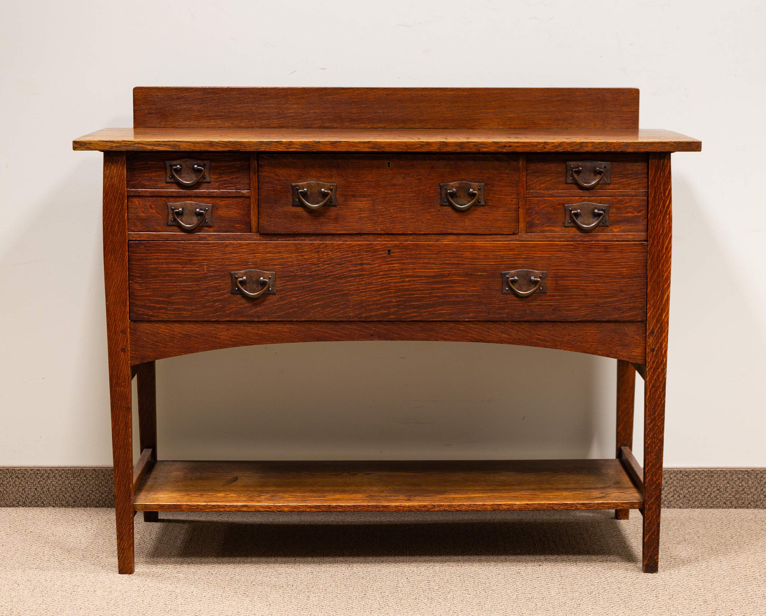 Gustav Stickley, Harvey Ellis Oak Sideboard No. 800 | Cottone Auctions