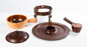 Rare Roycroft Hammered Copper Chafing Dish