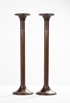 Pair of Heintz Metalware Candlesticks