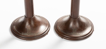 Pair of Heintz Metalware Candlesticks