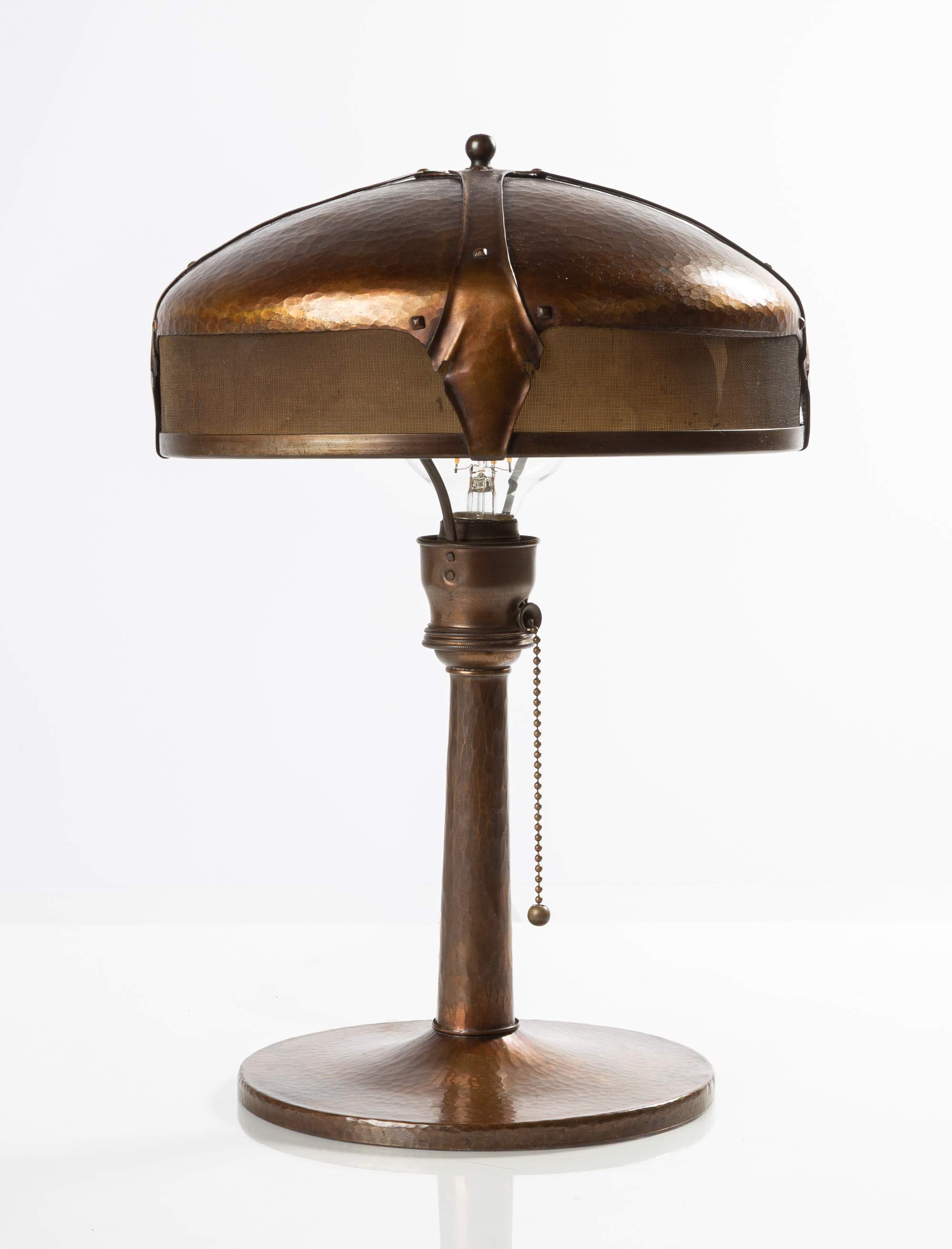 Roycroft Hammered Copper Helmet Lamp, Model 902 | Cottone Auctions