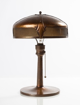 Roycroft Hammered Copper Helmet Lamp, Model 902