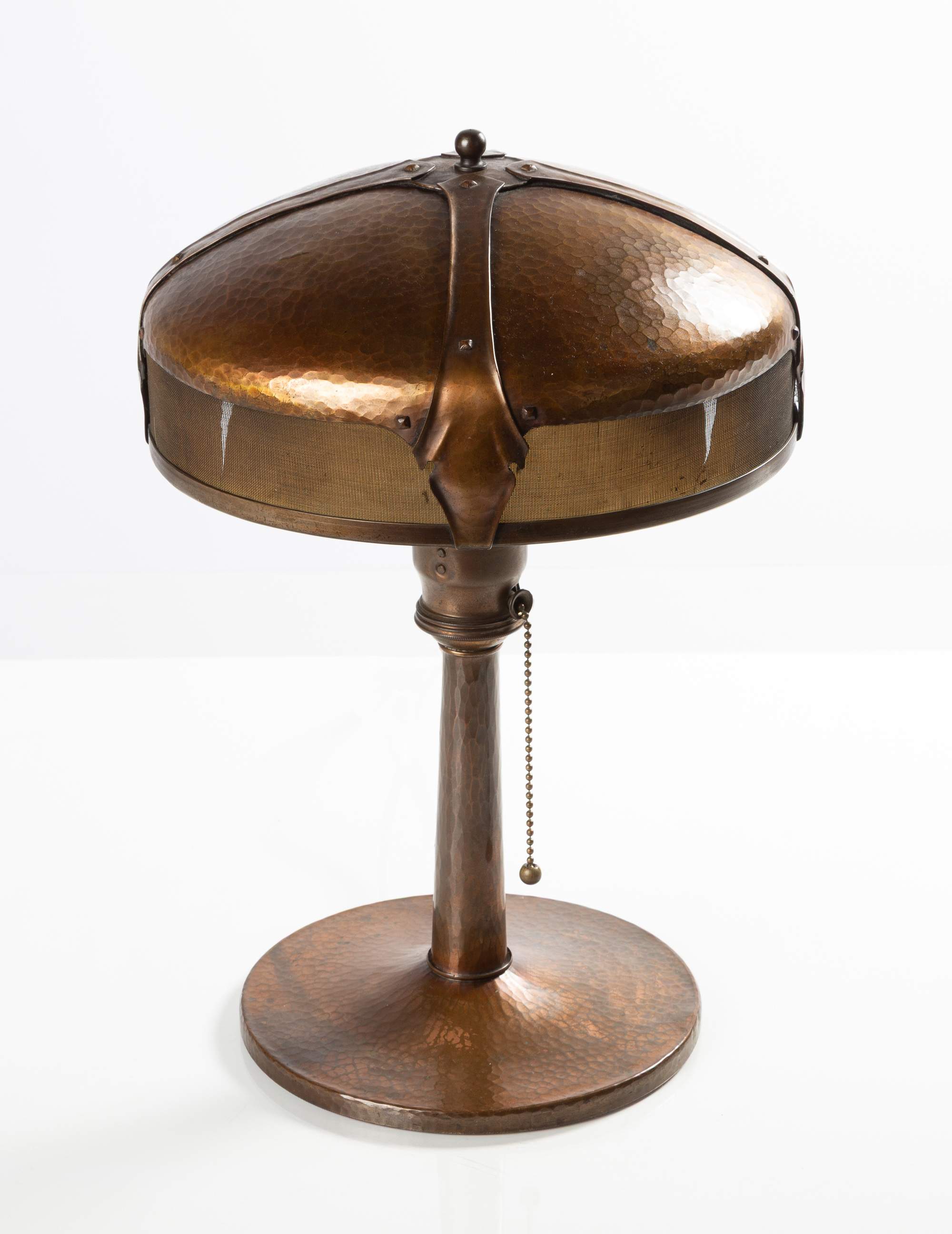 Roycroft Hammered Copper Helmet Lamp, Model 902 | Cottone Auctions