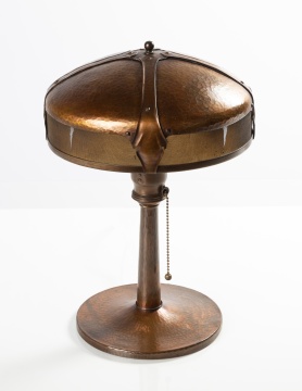 Roycroft Hammered Copper Helmet Lamp, Model 902