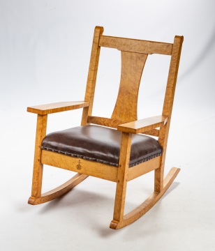 Roycroft Bird's Eye Maple Rocking Chair (from Roycroft Inn)
