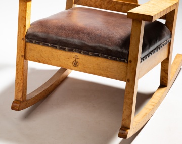 Roycroft Bird's Eye Maple Rocking Chair (from Roycroft Inn)