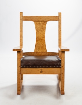 Roycroft Bird's Eye Maple Rocking Chair (from Roycroft Inn)