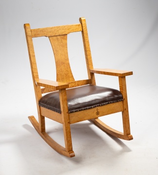 Roycroft Bird's Eye Maple Rocking Chair (from Roycroft Inn)