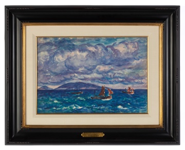 Richard Hayley Lever (American, 1876-1958) "Cloudy Day on the Ocean"
