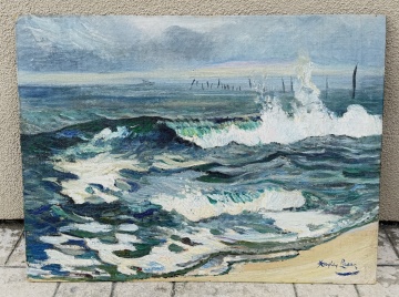 Richard Hayley Lever (American, 1876-1958) "Sea at Bay Head, New Jersey"