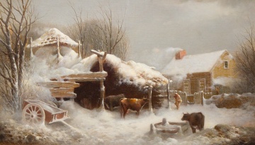 Lemuel Maynard Wiles (1826-1905) Winter Landscape