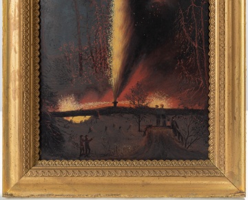 James Hamilton (American, 1819-1878) Burning Oil Well at Night