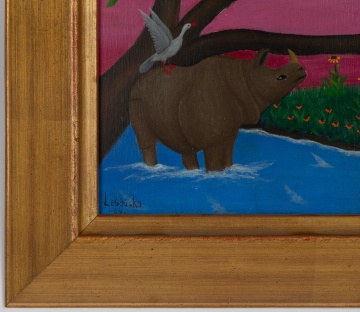 Lawrence H. Lebduska (American, 1894-1966) Rhinoceros, Chimpanzee, and Elephant